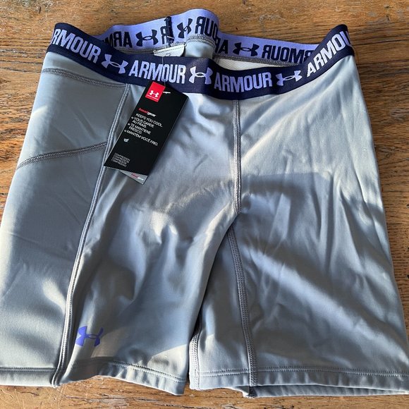 NWT !  UNDER ARMOUR Grey Women's Athletic Work-Out Compression Shorts Size Large - Picture 1 of 2